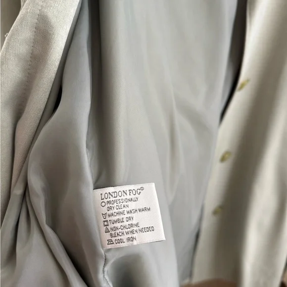 IMPECCABLE VINTAGE LONDON FOG 90s Gray-Green Coat - Picture 4 of 5